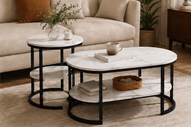 Tables gigognes noires dans un salon VariaHome Image