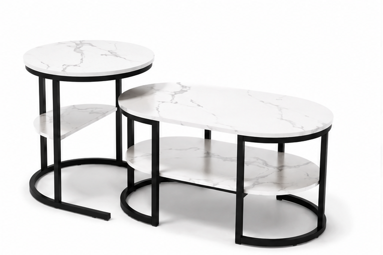 Tables Basses Gigognes Effet Marbre